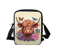 WELLFLYHOM Custom Small Cross Body Purse Shoulder Messenger Bag for Women Kids Phone Handbags, 1 Highland Cow, Small
