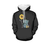 WELLFLYHOM Drawstring Hoodies Cute Long Sleeve Fashion Sweatshirts for Women Teen Girls Hooeded Pullover Size XS-4XL, Sunflower Elephant, XL
