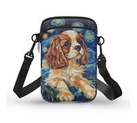 WELLFLYHOM Mini Crossbody Bag Phone Purses Wallet for Women Canvas Messenger Pouch, Cavalier King Charles Spaniel Dog, One Size