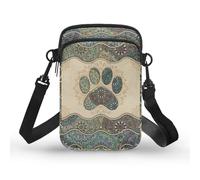 WELLFLYHOM Small Crossbody Bag for Women Phone Purse Messenger Pouch Mini Shoulder Handbag, Dog Paw Mandala Flower, One Size