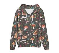 WELLFLYHOM Women Y2K Hoodie Zip Up Sweatshirt Vintage Jackets Hooded Cardigan, 0 Mushroom Snails, Large