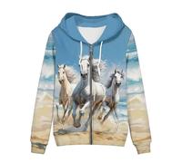 WELLFLYHOM Women Y2K Hoodie Zip Up Sweatshirt Vintage Jackets Hooded Cardigan, Crazy Horse, XXXL