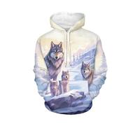 WELLFLYHOM Womens College Sweatshirts And Hoodies with Pocket Long Sleeve Pullover Jumper, 0 Wolf Family, Medium