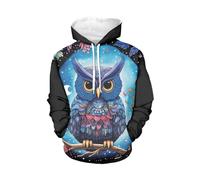 WELLFLYHOM Womens College Sweatshirts and Hoodies with Pocket Long Sleeve Pullover Jumper, Cartoon Owl, Large