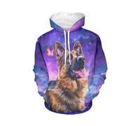 WELLFLYHOM Womens College Sweatshirts and Hoodies with Pocket Long Sleeve Pullover Jumper, German Shepherd a, XL