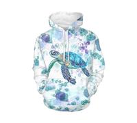WELLFLYHOM Womens College Sweatshirts and Hoodies with Pocket Long Sleeve Pullover Jumper, Sea Turtle Tie Dye a, Medium