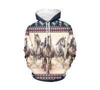 WELLFLYHOM Womens College Sweatshirts and Hoodies with Pocket Long Sleeve Pullover Jumper, Western Horse, XXXXL