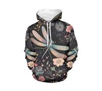 WELLFLYHOM Womens Sweatshirts Pullover Hoodies Teens Sportwear Fall Tops, 0 Dragonfly Boho Floral, XXXXL