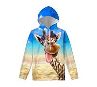 WELLFLYHOM Womens Sweatshirts Pullover Hoodies Teens Sportwear Fall Tops, Cute Giraffe, Medium