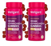 Wellgard Ashwagandha Vegan Stress Support Gummies Apple Flavour - 60 Gummies (2 Packs)