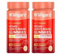 Wellgard Lion's Mane Vegan Cognitive Support Gummies Brain Function - 60 Gummies (2 Packs)