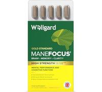 Wellgard Manefocus - Lions Mane Supplement Capsules for Mental Performance, Brain Health, Memory, Clarity, 60 Capsules