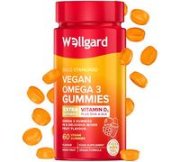 Wellgard Vegan Omega 3 Gummies by Wellgard - Chewable Algae-Derived DHA & ALA, Omega 3 Supplements, Allergen-Free, Natural Flavour, Formulated in UK