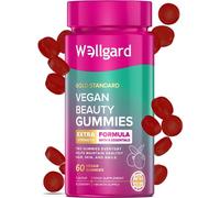 Wellgard Vegan Skin Hair and Nail Vitamins Gummies - Beauty Gummies with Biotin, Zinc, Vitamin A, Selenium, Hair Skin Nails Gummies