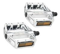 Wellgo B087U Flat/Platform Bike Pedals Black and Silver 9/16" Bicycle Cycle