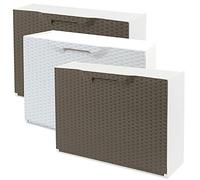 Wellhome Pack of 2 Shoe Rack in Polypropylene Rattan Finish, Brown/White, 40.2 x 51 x 17.3 cm c/u