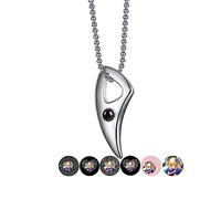 Wellhoope Personalized Photo Projection Necklace Men Circle Pendant 100 Languages I Love You Necklace Memorial Jewelry Charm Father's Day Birthday Romantic Gift for Men Boyfriend Husband