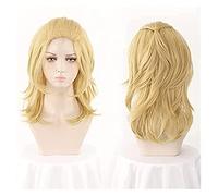 WELLHY 50cm Long Blond Curly Hair Heat-Free Synthetic for Tokyo Revengers Mikey Cosplay Wig Manjiro Sano Cosplay Costume Wig with Wig Cap Included Coser Wig