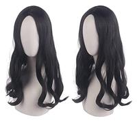 WELLHY Anime Cosplay Wig Tokyo Revengers Wig Black Medium Long Curls Hair for Baji Keisuke Role Play Halloween Party Wigs with Wig Cap Coser Wig