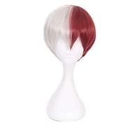 WELLHY Anime Cosplay Wigs My Hero Academia Todoroki Shoto Cosplay Wig red and White Anime COS KEEBON Coser Wig