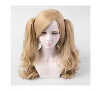 WELLHY Anime Cosplay Wigs Persona5 high Volume Apricot Double Ponytail Linen cos Wig KEEBON Coser Wig