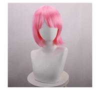 WELLHY Anime Cosplay Wigs Universal Pink bobo Short Wig high Temperature Silk Rose Inner mesh Wig Cosplay Party Wigs+Wig Cap KEEBON Coser Wig