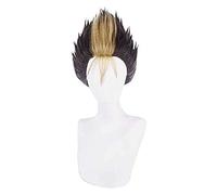 WELLHY Anime Haikyuu Karasuno High School Volleyball Club Yu Nishinoya Black-Brown Cosplay Wig Role Play Ponytails 30cm KEEBON Coser Wig