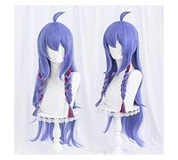 WELLHY Anime Long Purple with Ponytails Bangs Cosplay Wig Synthetic Hair Heat Resistant Role Play Hairs for Halloween Party Coser Wig