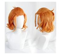 WELLHY Anime Twisted-Wonderland Cosplay Wig Orange Color Short Curly Bob Cut Wig Curly for Cater Diamond Role Play Halloween Wigs with Wig Cap Coser Wig