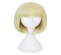 WELLHY Anime Twisted-Wonderland Cosplay Wig Women Blonde Short Bob Cut Wig with Bangs for Root Hunt Role Play Halloween Wigs with Wig Cap Coser Wig