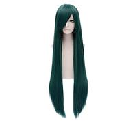 WELLHY Cosplay Wig 100cm/39.37inches Cosplay Wigs Dark Green Long Straight Heat Resistant Synthetic Hair Perucas Cosplay Wig for Coser