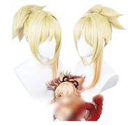 WELLHY Cosplay Wig 13inch Genshin Impact Wig Anime Cosplay Naganohara Yoimiya Wig Gradient Golden Wig with Free Wig Cap for Halloween Party Carnival Nightlife Concerts Weddings for Coser