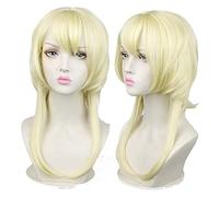 WELLHY Cosplay Wig 18in Genshin Impact Wig Anime Cosplay Traveler Lumine Wig Gold Wig with Free Wig Cap for Halloween Party Carnival Nightlife Concerts Weddings for Coser