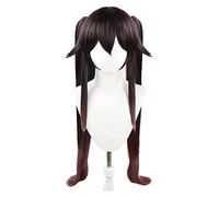 WELLHY Cosplay Wig 2021 Game Genshin Impact Hutao Anime Cosplay Hair Heat Resistant Synthetic Wigs Halloween 110CM Long Twin Pigtails for Coser