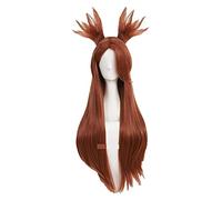 WELLHY Cosplay Wig Akimichi Chouchou Cosplay Wig 80cm Long Brown Heat Resistant Synthetic Hair Wig + Wig Cap for Coser