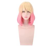 WELLHY Cosplay Wig Anime Angels of Death Catherine Ward Cosplay Wig Satsuriku no Tenshi Cathy Pink Blonde Heat Resistant Hair Short Wig Halloween for Coser