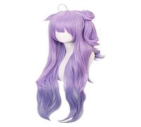 WELLHY Cosplay Wig Anime Cosplay Clothing Wig 85cm Women Gradient Purple Long Straight Hair with Wig Cap for Halloween Party Daily Carnival Nightlife Concerts Weddings for Coser