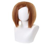 WELLHY Cosplay Wig Anime Cosplay Costume Wig Jujutsu Kaisen Wig Kugisaki Nobar Wig Women Brown Short Hair with Free Wig Cap for Halloween Party Carnival Nightlife Concerts Weddings for Coser