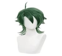 WELLHY Cosplay Wig Anime Cosplay Costume Wig SK∞/SK8 the Wig Joe Wig Green Short Straight Mullet Little Ponytail Wig with Free Wig Cap for Halloween Party Carnival Nightlife Concerts Weddin