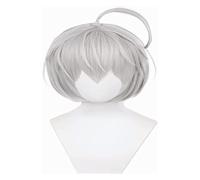 WELLHY Cosplay Wig Anime Cosplay Costume Wig Tokyo Revengers Wig Senju Kawaragi Wig Silver Gray Bobo Short Hair with Free Wig Cap for Halloween Party Carnival Nightlife Concerts Weddings For Coser