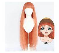 WELLHY Cosplay Wig Anime Cosplay Costume Wig Wonder Egg Priority Wig Frill Wig Women Orange Curls Long Hair With Whip with Free Wig Cap for Halloween Party Carnival Nightlife Concerts Weddings For C