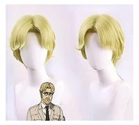 WELLHY Cosplay Wig Anime Cosplay Wig Attack on The Final Season Zeke Wig Men Short Blonde Heat Resistant Synthetic Hair Wig with Free Wig Cap for Party Daily Halloween Coser Wig