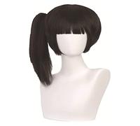 WELLHY Cosplay Wig Anime Cosplay Wig Demon Slayer Wig Tsuyuri Kanaw Wig Short Ponytail Black Heat Resistant Synthetic Hair Wigs with Free Wig Cap for Halloween Party Carnival Nightlife Concerts Wedd