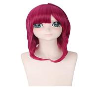 WELLHY Cosplay Wig Anime Cosplay Wig for MAGI Morgiana Red Long Hair with Bangs + Wig Cap for Everyday Wear Halloween Party Carnival Nightlife Concerts Coser Wig