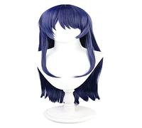 WELLHY Cosplay Wig Anime Cosplay Wig High rise invasion Honjo Yuri Wig Long Black Hair Girl Cos Wig Heat Resistant Hair + Wig Cap for Halloween Party Carnival Nightlife Concerts Weddings For Coser