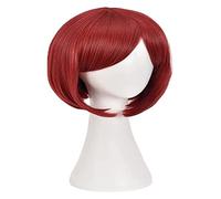 WELLHY Cosplay Wig Anime Cosplay Wig Yumeno Himiko Wig Short Red Bob Hair Wigs with Bangs Women Girls' Party Wigs with Wig Cap for Halloween Party Carnival Nightlife Concerts Weddings For Coser