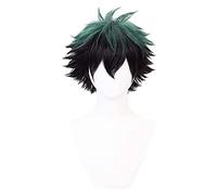 WELLHY Cosplay Wig Anime Cosplay Wigs My Hero Academia Midoriya Izuku Deku Green Inverted Short Hair Wig Cosplay Party Wigs+Wig Cap for Coser