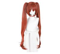 WELLHY Cosplay Wig Anime Game Pretty Derby Scarlet Wig Lovely Long Red Brown Pig Tails Hairstyle Wig Cosplay Props Length About 90cm for Coser