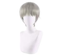 WELLHY Cosplay Wig Anime Jujutsu Kaisen Cosplay Wig Toge Inumaki Resistant Synthetic Hair Halloween Party Props Gary Short Hair Wig Cap for Coser