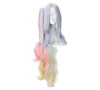 WELLHY Cosplay Wig Anime Shiro Long Curly Wavy Ponytail Wig Cosplay Costume Heat Resistant Synthetic Hair Women Cosplay Wigs for Coser